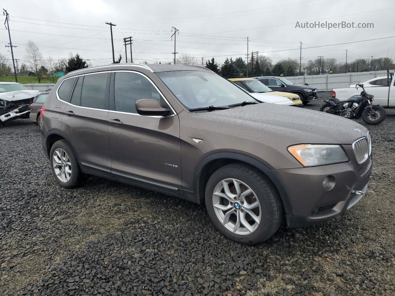 2011 Bmw X3 Xdrive35i Brown vin: 5UXWX7C5XBLT78171