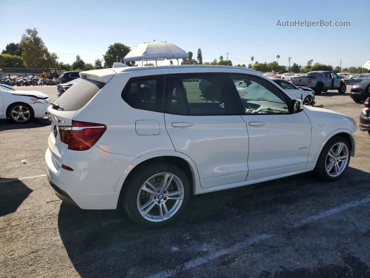 2013 Bmw X3 Xdrive28i White vin: 5UXWX9C50D0A26736