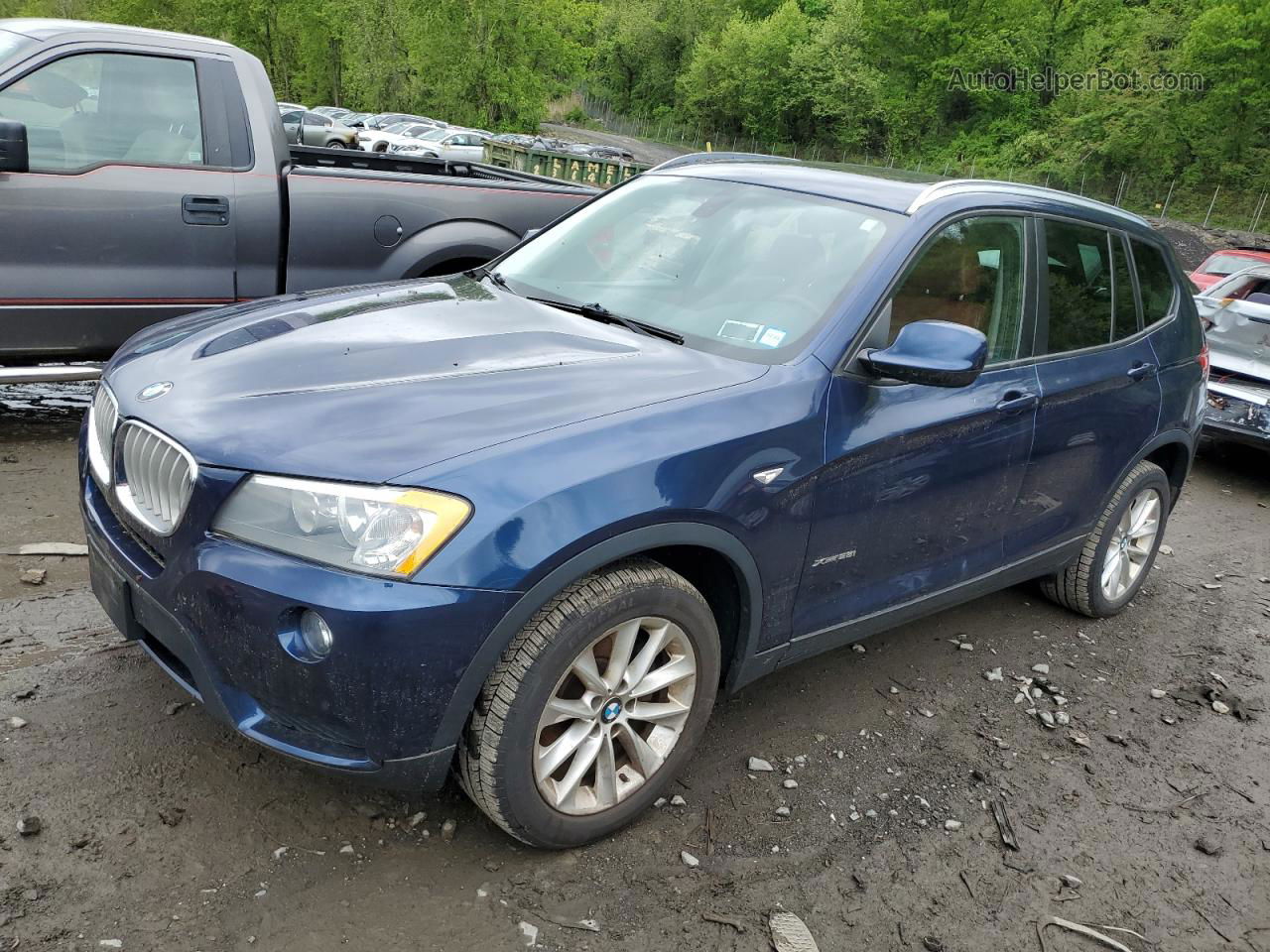 2014 Bmw X3 Xdrive28i Blue vin: 5UXWX9C50E0D19098