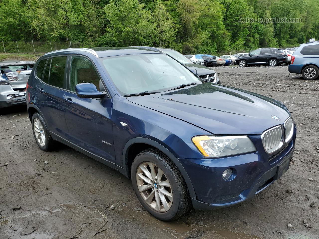 2014 Bmw X3 Xdrive28i Blue vin: 5UXWX9C50E0D19098