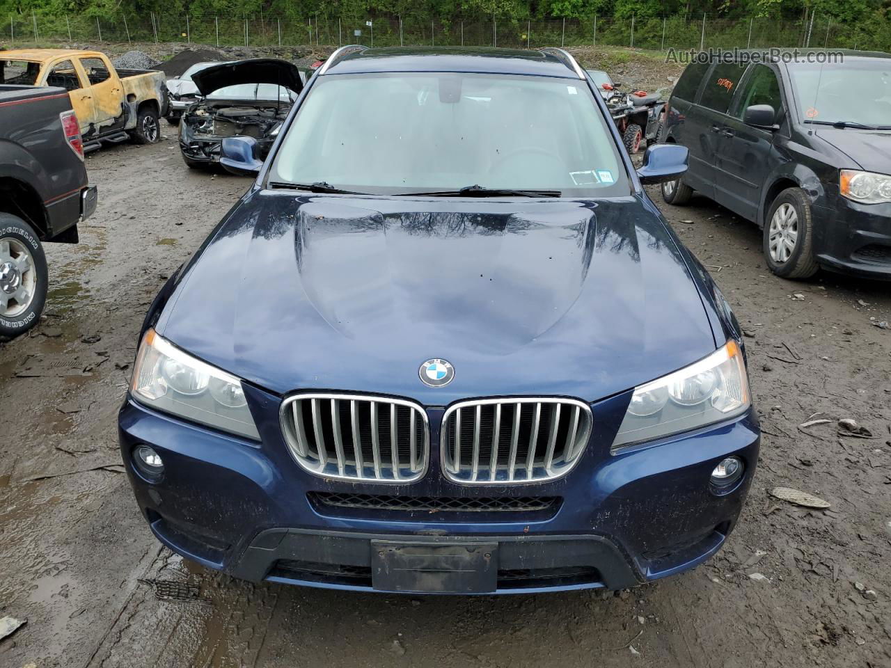 2014 Bmw X3 Xdrive28i Blue vin: 5UXWX9C50E0D19098