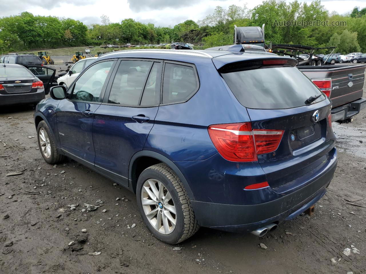 2014 Bmw X3 Xdrive28i Blue vin: 5UXWX9C50E0D19098