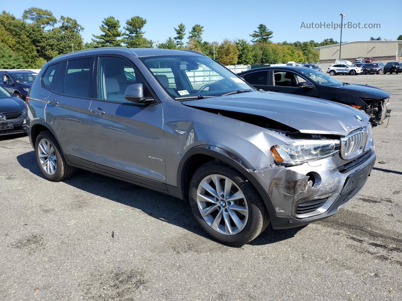 2016 Bmw X3 Xdrive28i Gray vin: 5UXWX9C50G0D86027