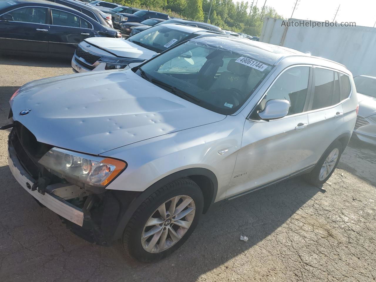 2014 Bmw X3 Xdrive28i Silver vin: 5UXWX9C51E0D29753