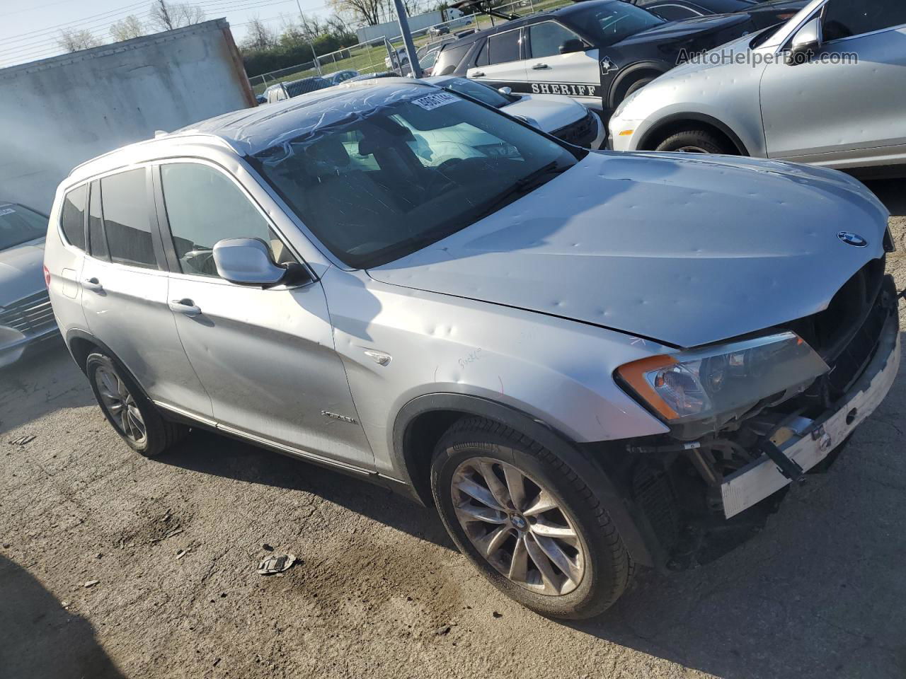 2014 Bmw X3 Xdrive28i Silver vin: 5UXWX9C51E0D29753