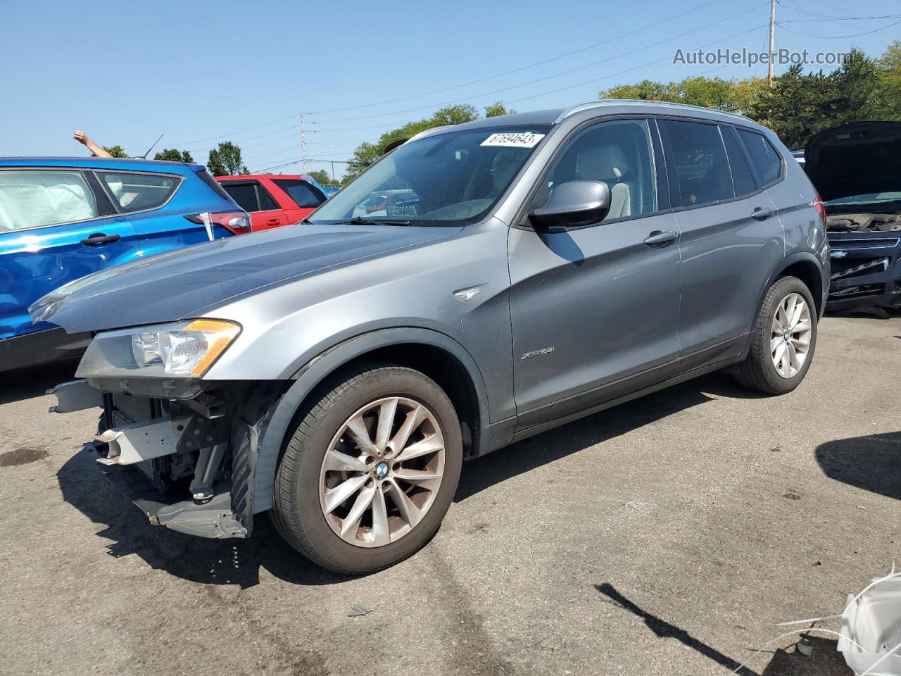 2013 Bmw X3 Xdrive28i Серый vin: 5UXWX9C52D0A12823