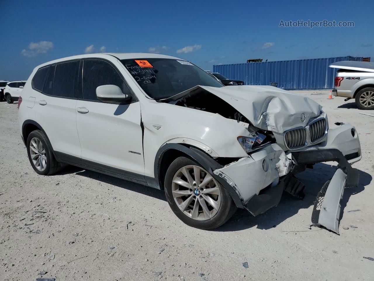 2013 Bmw X3 Xdrive28i White vin: 5UXWX9C52D0A21750