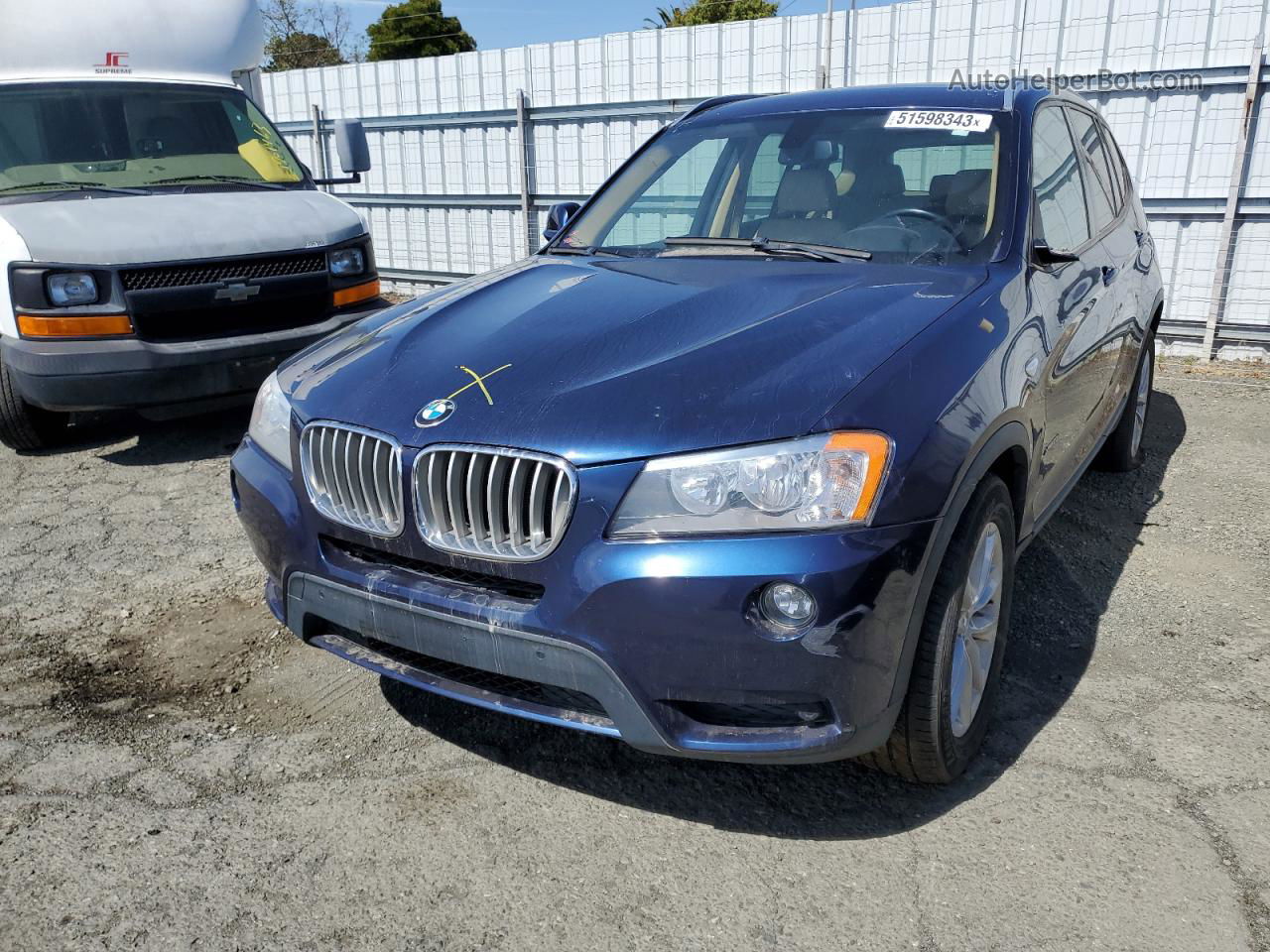 2013 Bmw X3 Xdrive28i Синий vin: 5UXWX9C52D0D04813