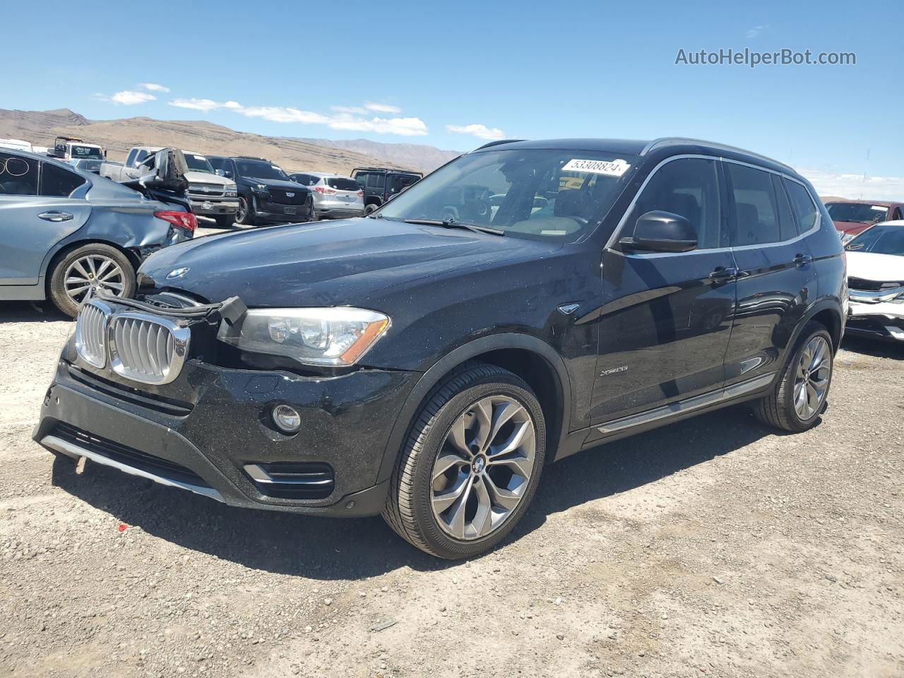 2016 Bmw X3 Xdrive28i Black vin: 5UXWX9C52G0D88684