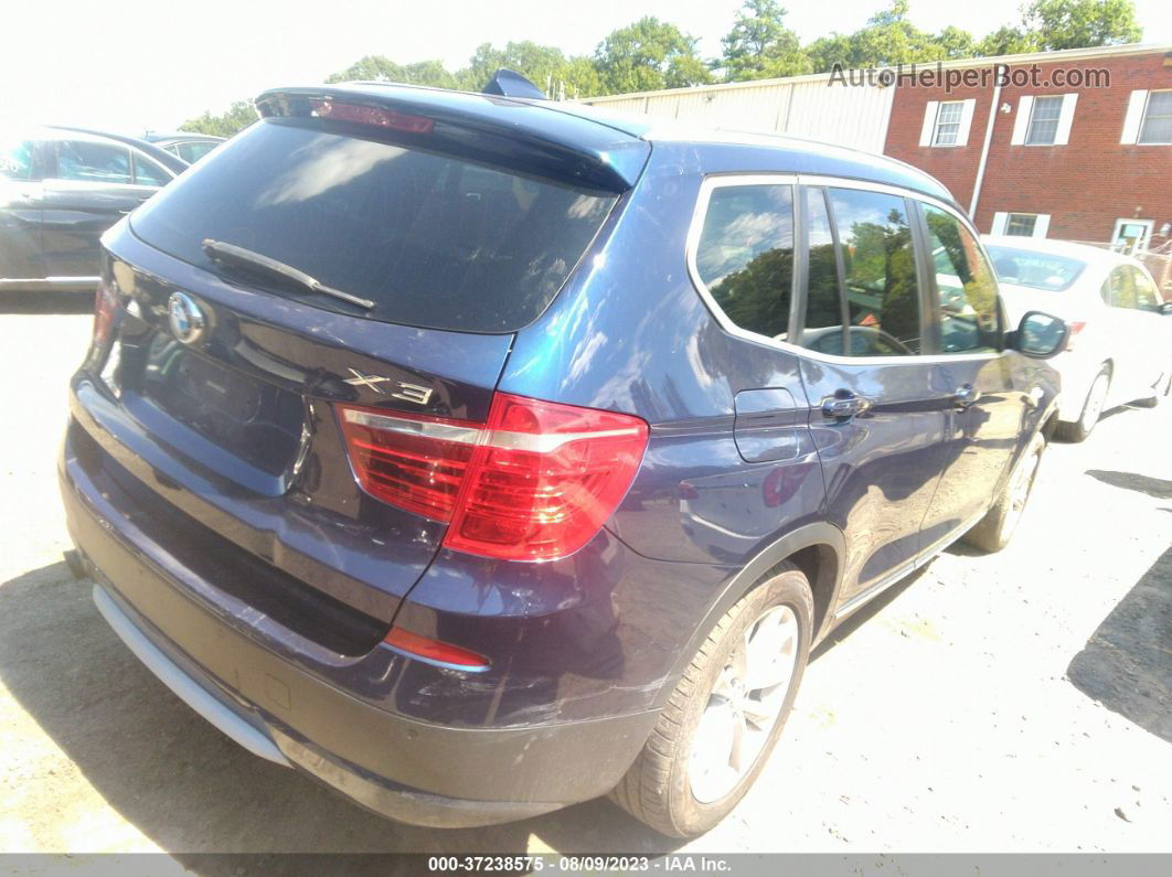 2013 Bmw X3 Xdrive28i Blue vin: 5UXWX9C53D0A20865