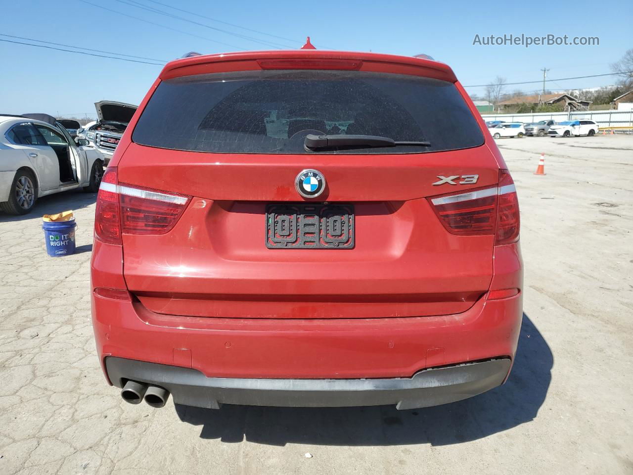 2016 Bmw X3 Xdrive28i Red vin: 5UXWX9C53G0D86295