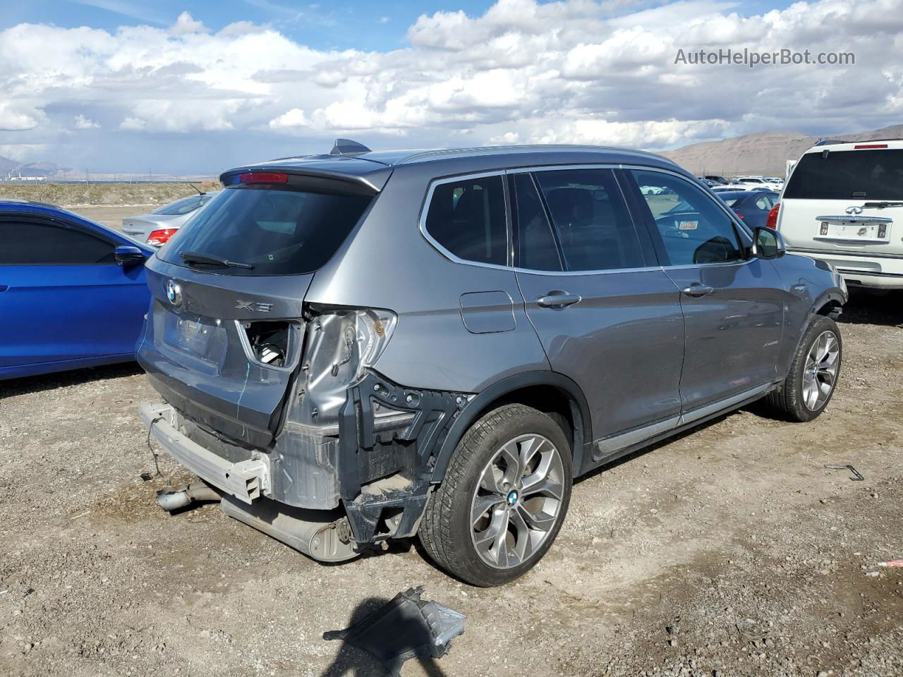 2016 Bmw X3 Xdrive28i Gray vin: 5UXWX9C54G0D65455