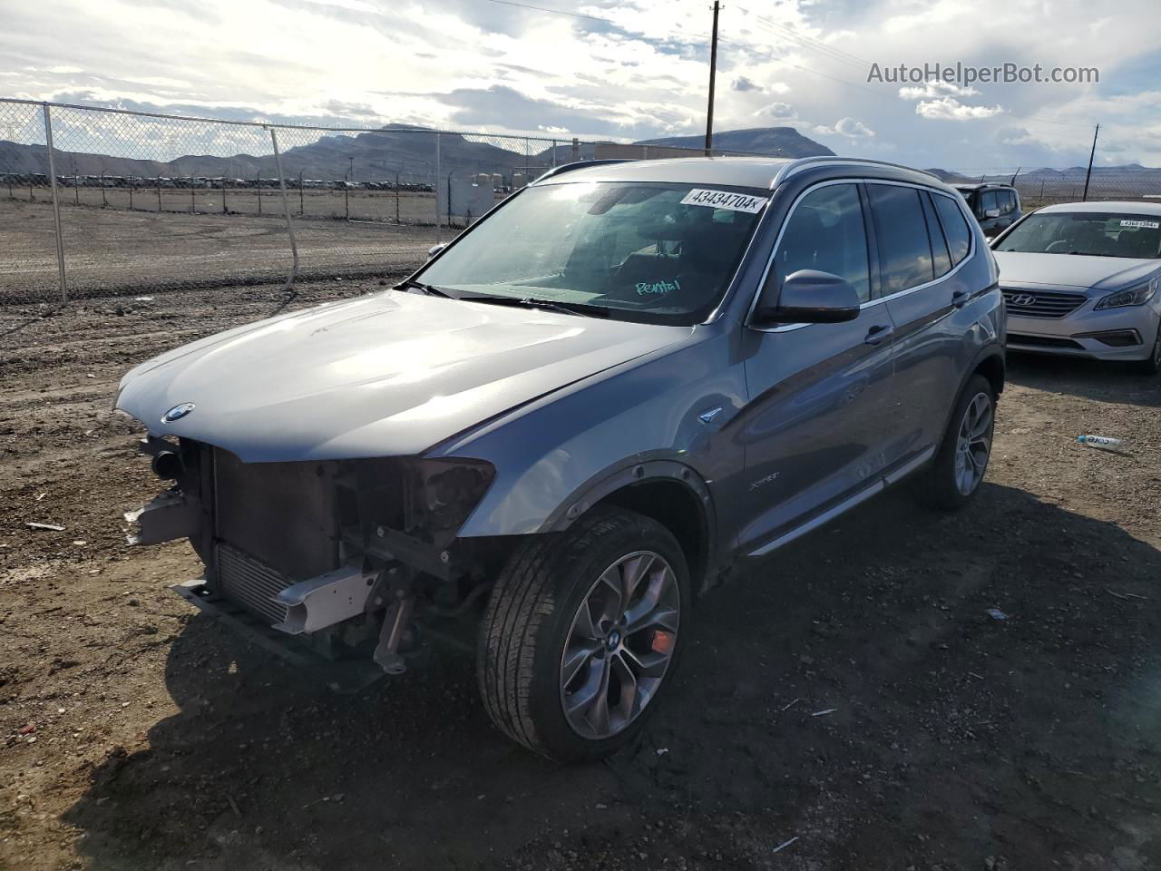 2016 Bmw X3 Xdrive28i Gray vin: 5UXWX9C54G0D65455