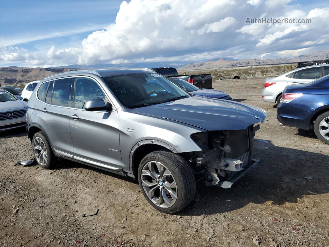 2016 Bmw X3 Xdrive28i Серый vin: 5UXWX9C54G0D65455