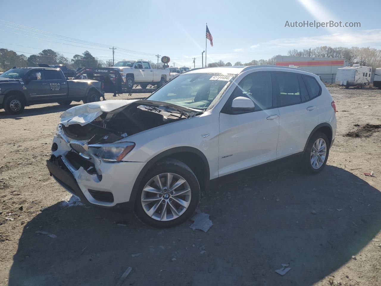 2016 Bmw X3 Xdrive28i White vin: 5UXWX9C54G0D87777