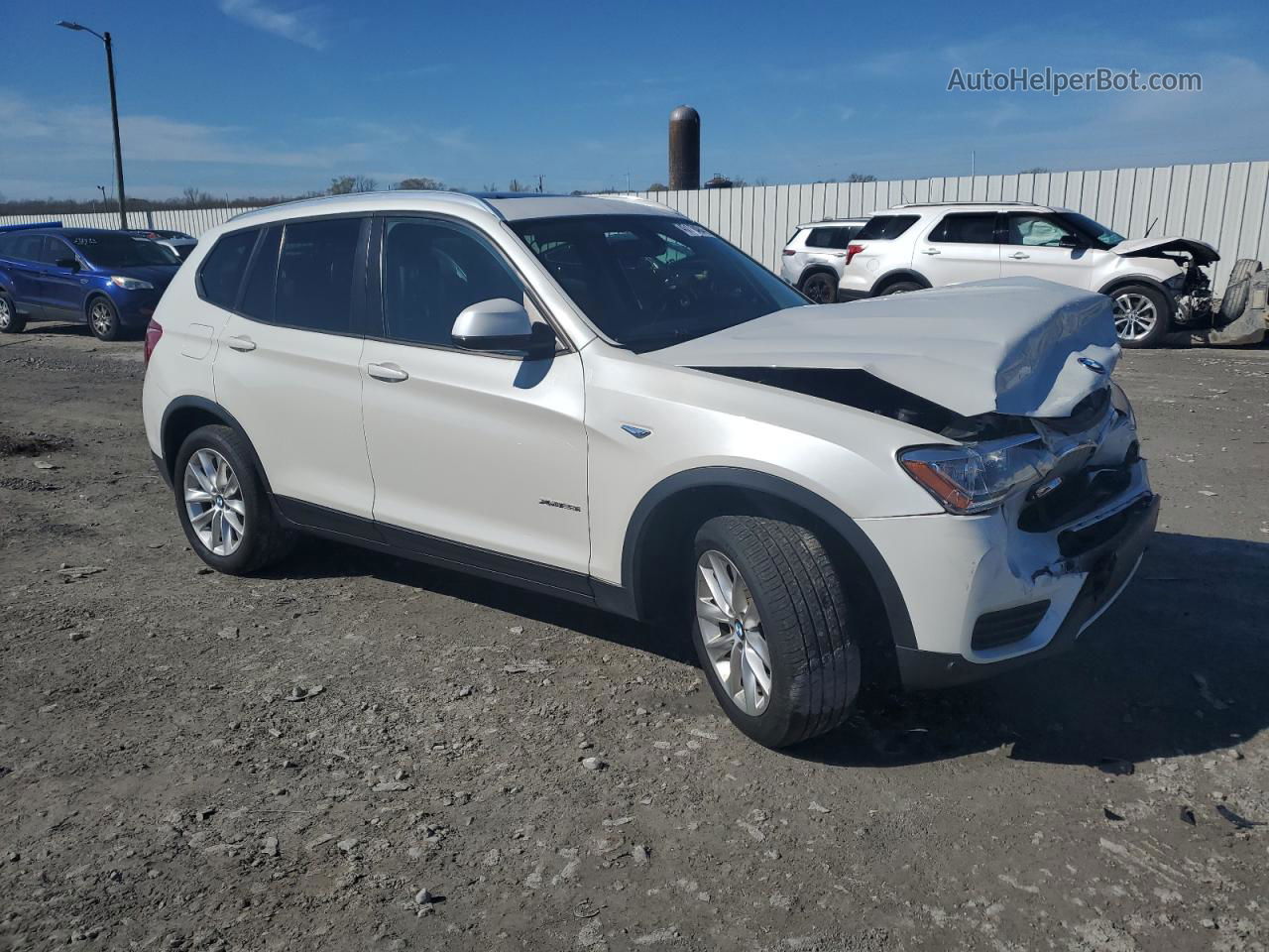 2016 Bmw X3 Xdrive28i White vin: 5UXWX9C54G0D87777