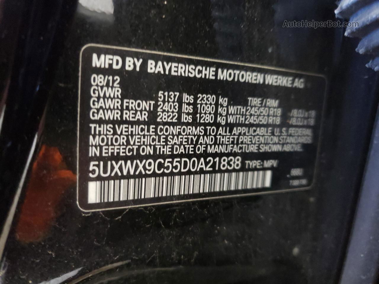 2013 Bmw X3 Xdrive28i Black vin: 5UXWX9C55D0A21838