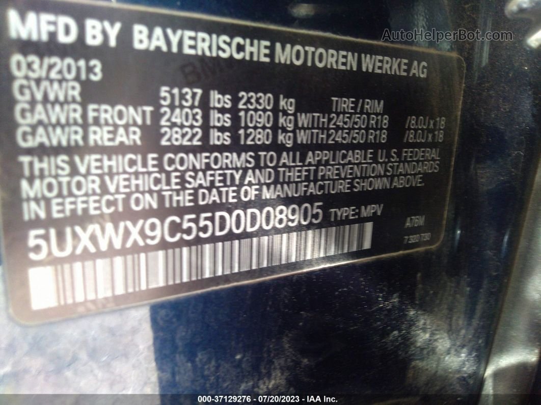 2013 Bmw X3 Xdrive28i Темно-синий vin: 5UXWX9C55D0D08905