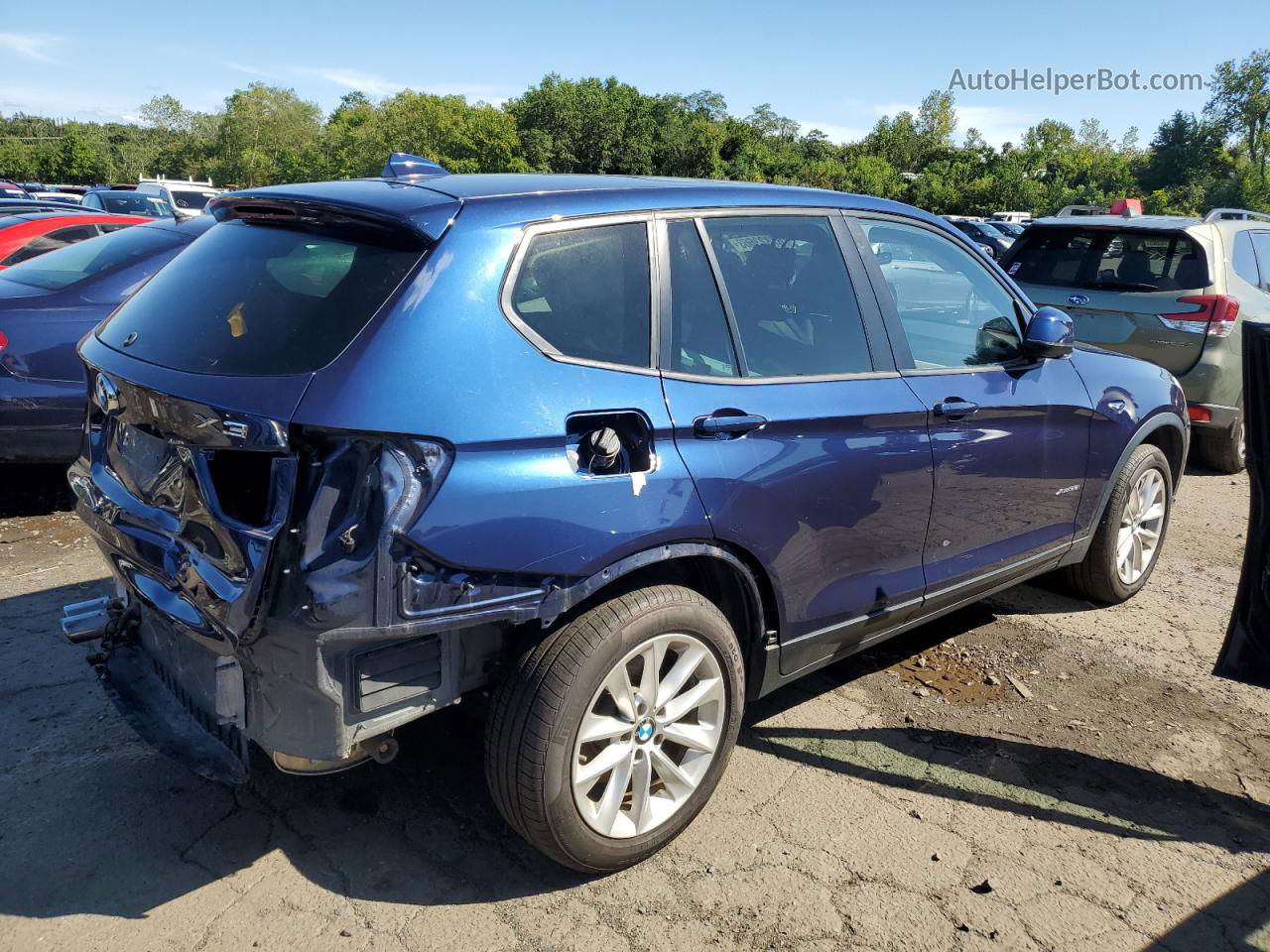 2016 Bmw X3 Xdrive28i Синий vin: 5UXWX9C55G0D84953