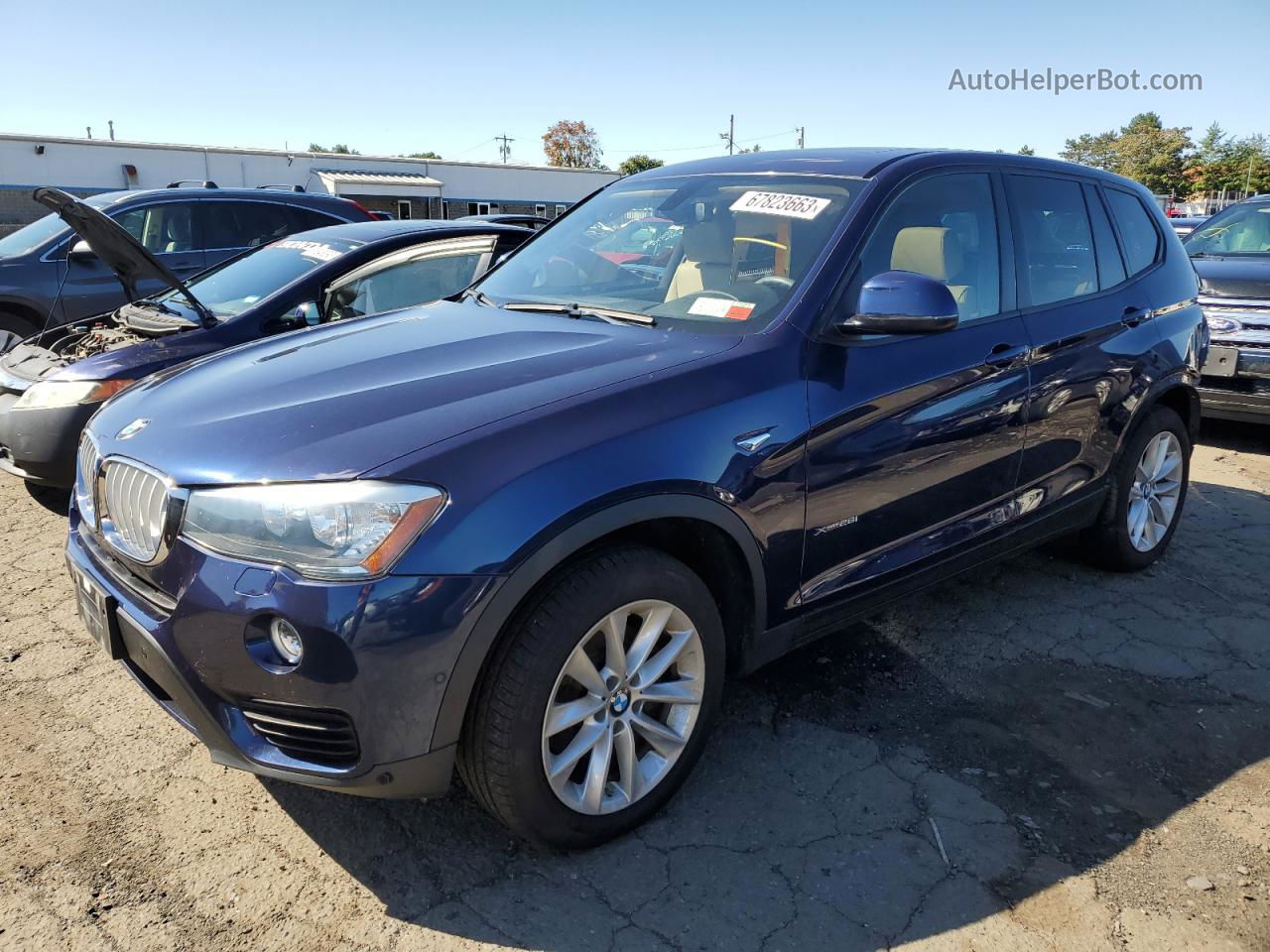 2016 Bmw X3 Xdrive28i Синий vin: 5UXWX9C55G0D84953