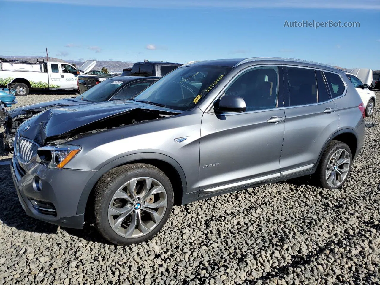 2016 Bmw X3 Xdrive28i Gray vin: 5UXWX9C55G0D95323