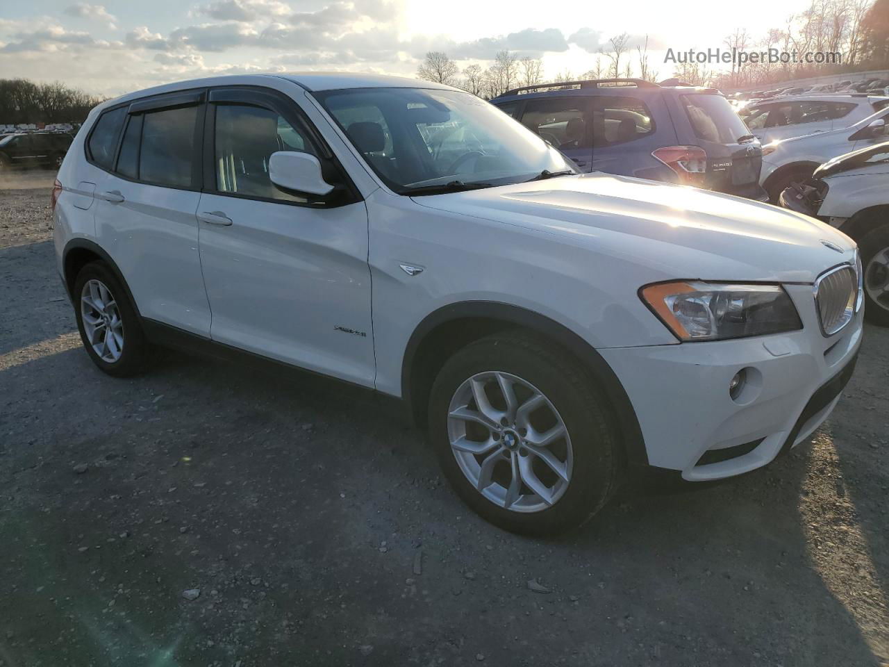 2013 Bmw X3 Xdrive28i White vin: 5UXWX9C56D0D00294