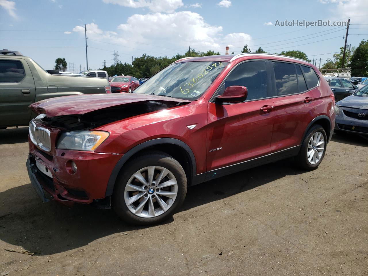 2014 Bmw X3 Xdrive28i Maroon vin: 5UXWX9C56E0D31689