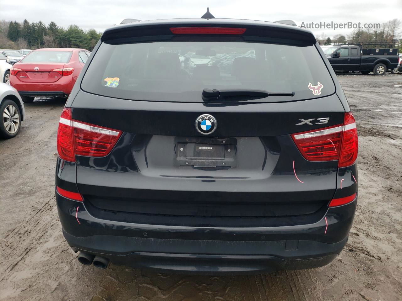 2016 Bmw X3 Xdrive28i Черный vin: 5UXWX9C56G0D82001