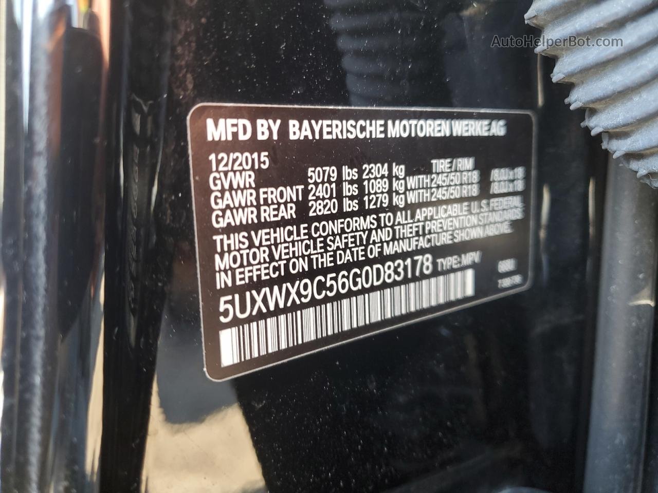 2016 Bmw X3 Xdrive28i Black vin: 5UXWX9C56G0D83178