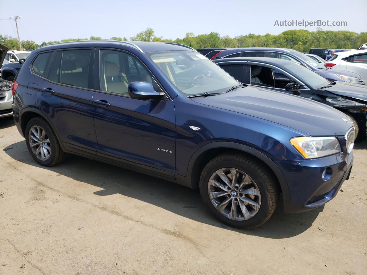 2013 Bmw X3 Xdrive28i Blue vin: 5UXWX9C57D0A24529