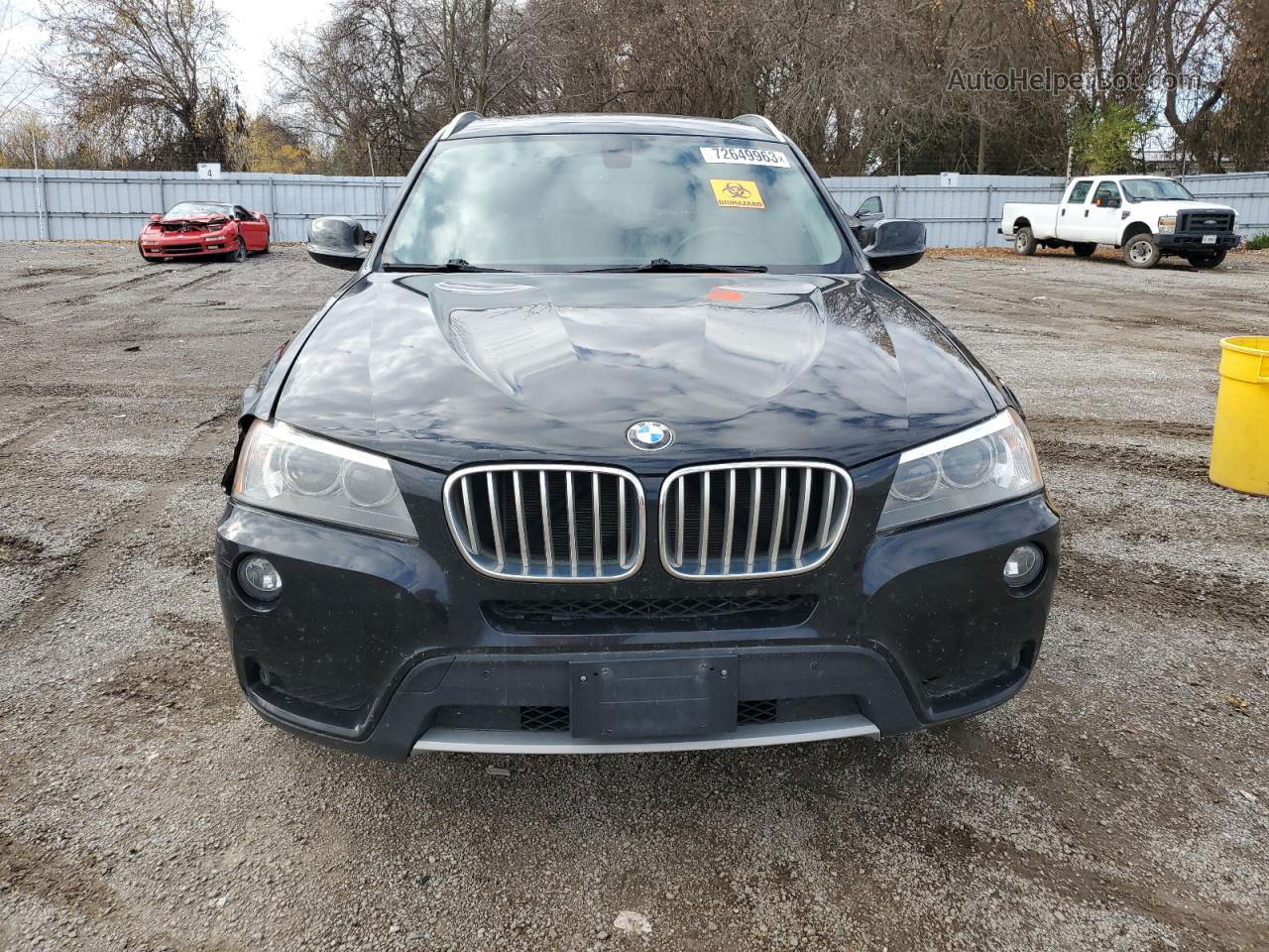 2013 Bmw X3 Xdrive28i Black vin: 5UXWX9C57D0D07643