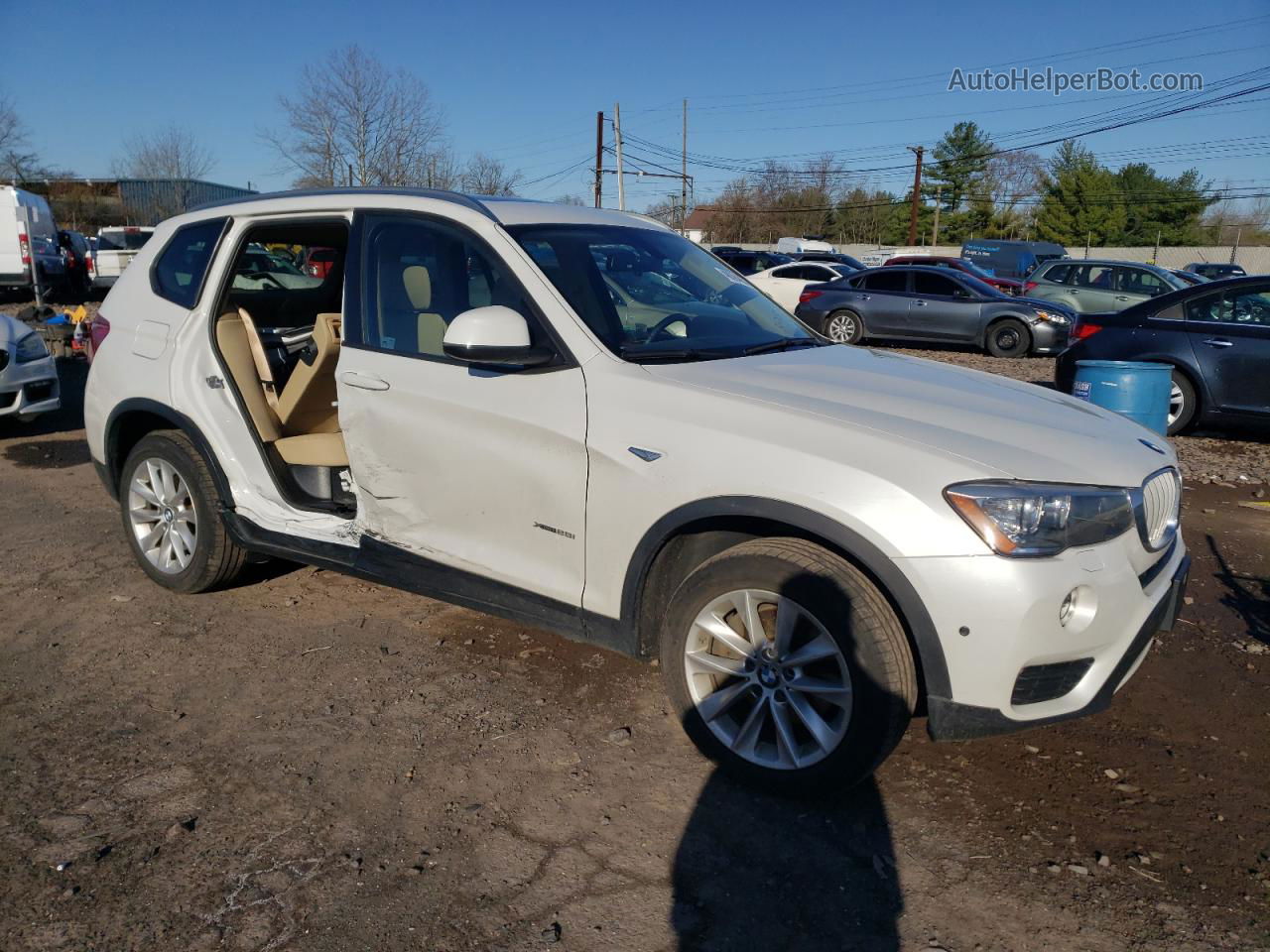 2016 Bmw X3 Xdrive28i Белый vin: 5UXWX9C57G0D90088