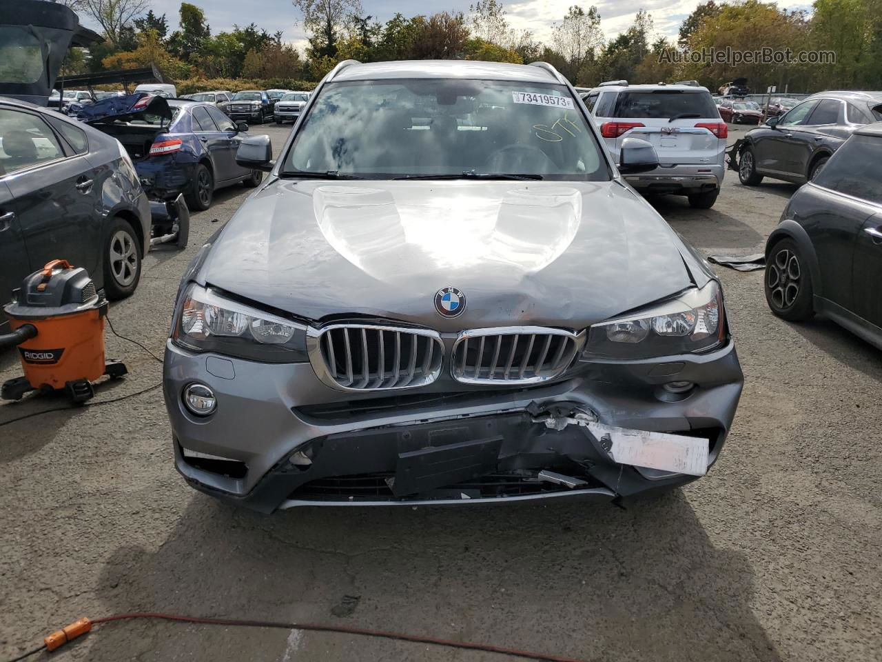 2016 Bmw X3 Xdrive28i Gray vin: 5UXWX9C58G0D66835