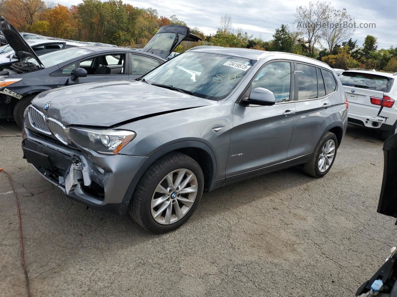 2016 Bmw X3 Xdrive28i Gray vin: 5UXWX9C58G0D66835