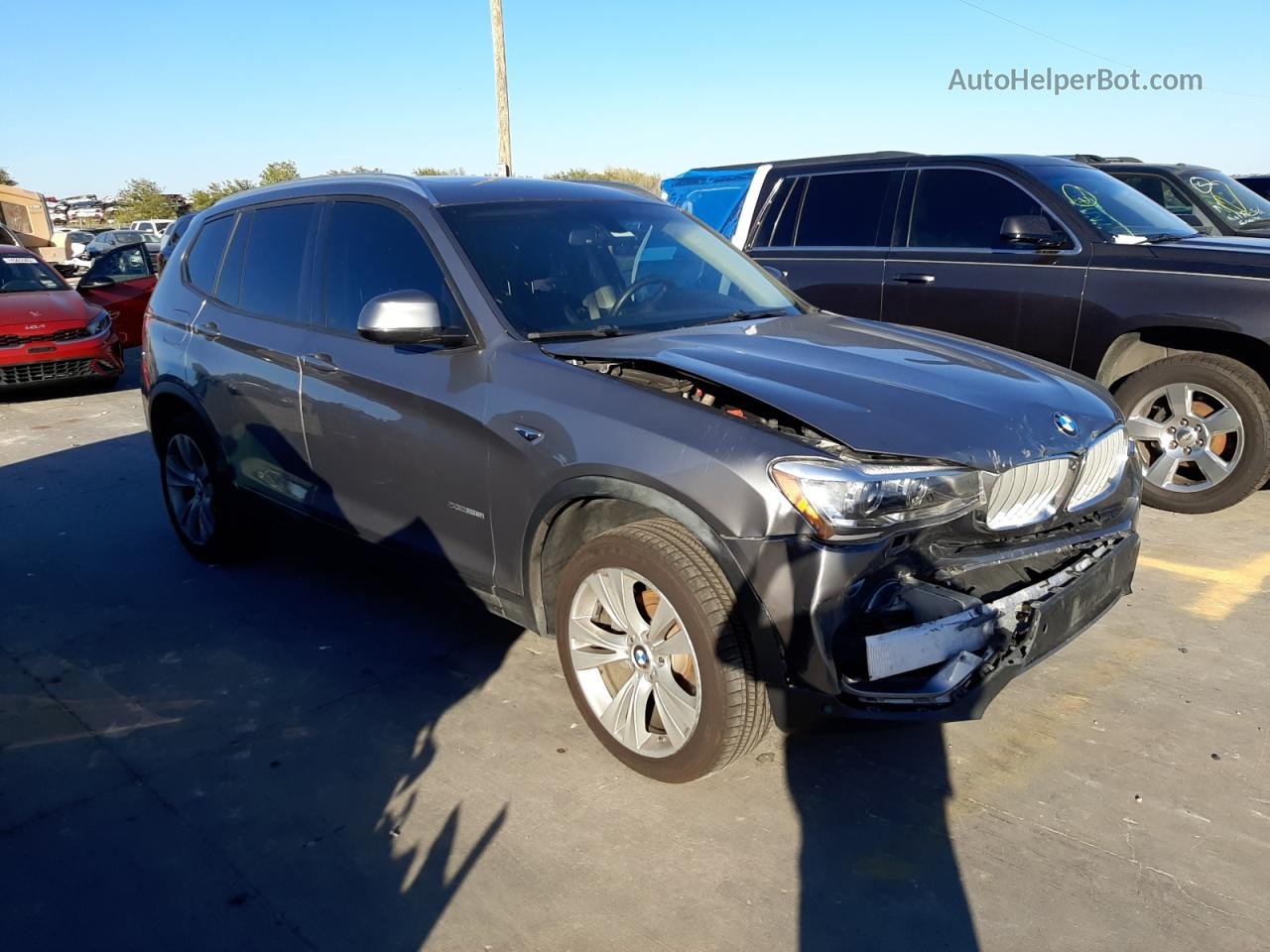 2016 Bmw X3 Xdrive28i Gray vin: 5UXWX9C58G0D85823