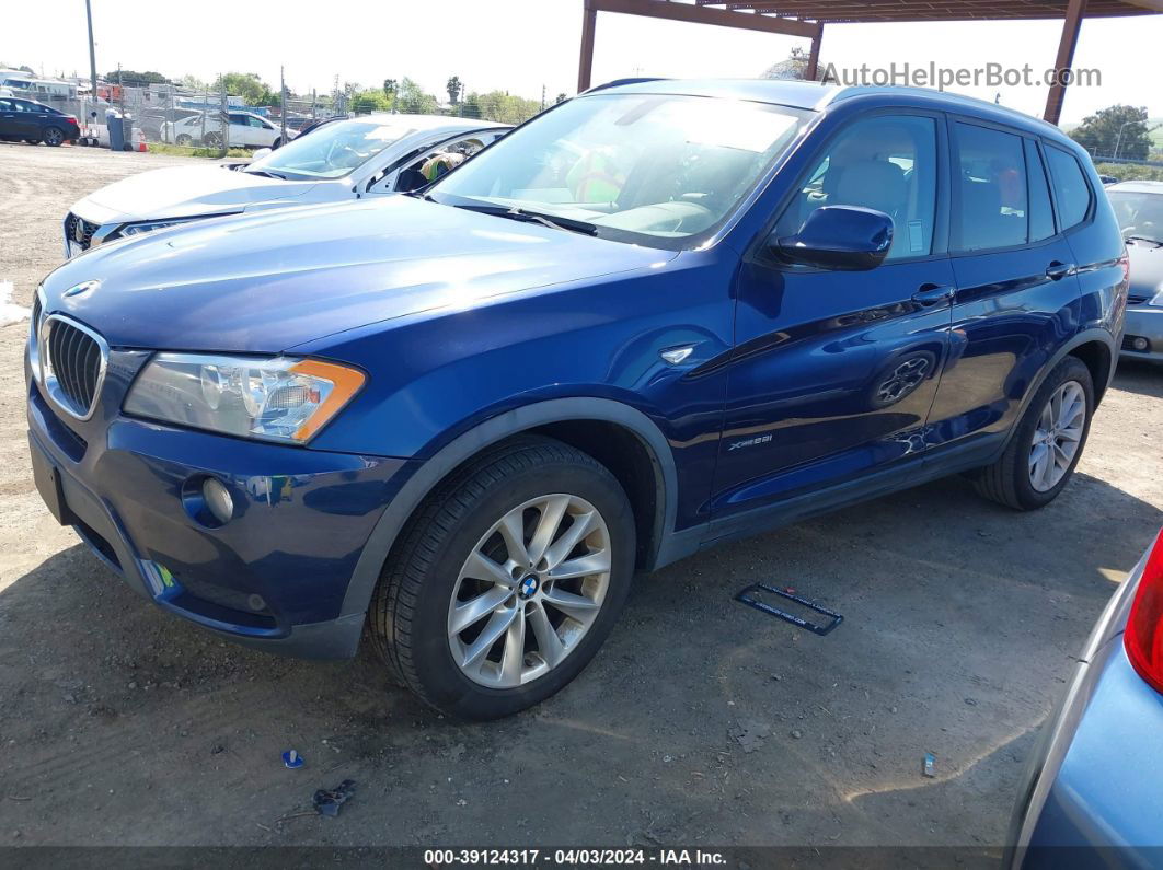 2013 Bmw X3 Xdrive28i Blue vin: 5UXWX9C59D0A14598