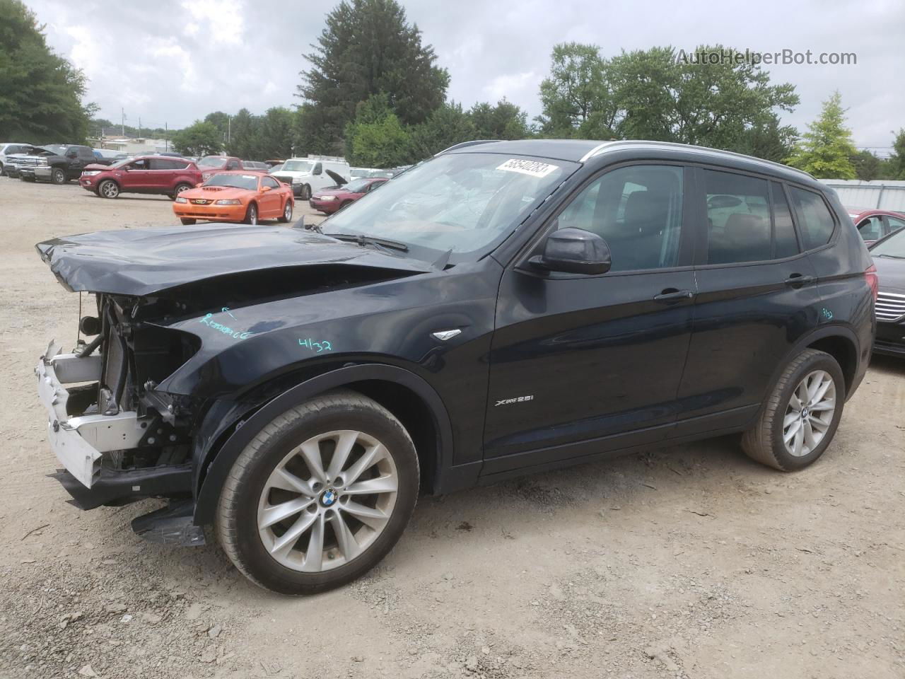 2016 Bmw X3 Xdrive28i Black vin: 5UXWX9C59G0D71199