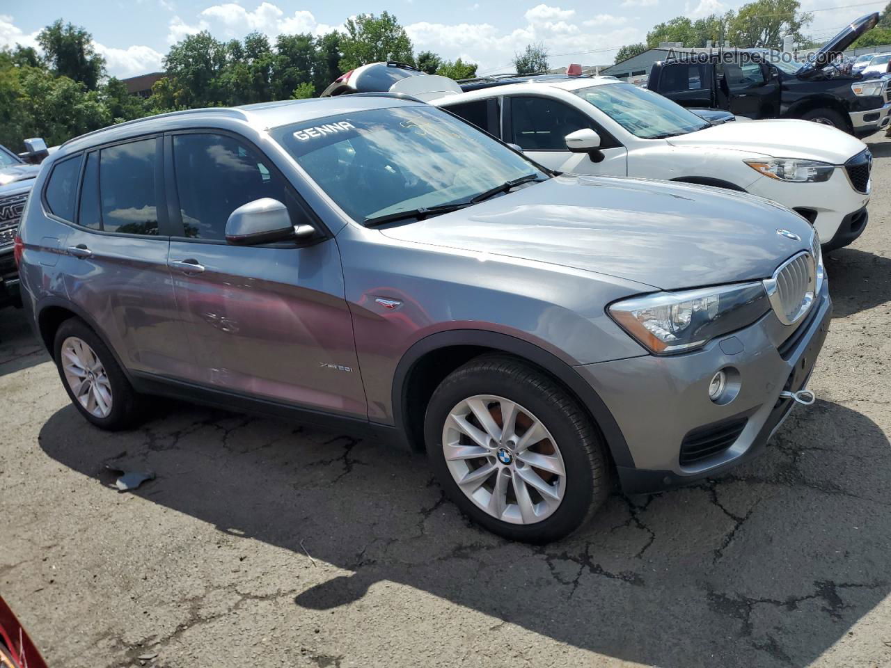 2016 Bmw X3 Xdrive28i Silver vin: 5UXWX9C59G0D75074