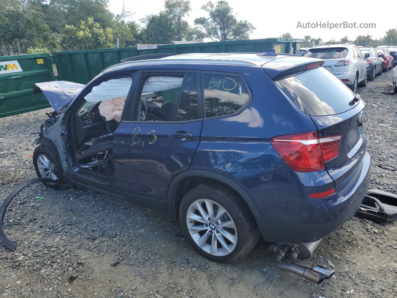 2016 Bmw X3 Xdrive28i Синий vin: 5UXWX9C59G0D86513