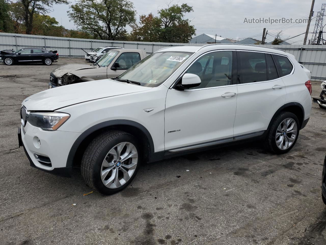 2016 Bmw X3 Xdrive28i White vin: 5UXWX9C5XG0D62821