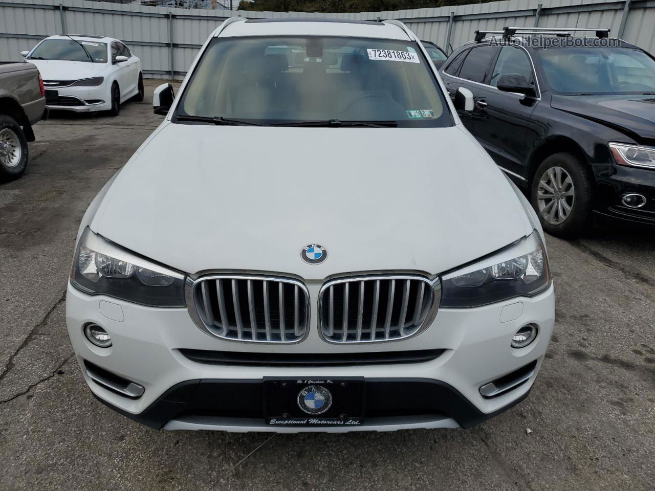 2016 Bmw X3 Xdrive28i White vin: 5UXWX9C5XG0D62821