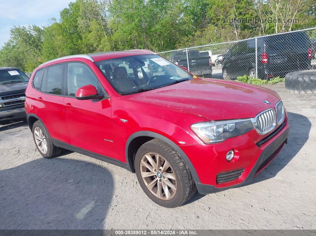 2016 Bmw X3 Xdrive28i Красный vin: 5UXWX9C5XG0D79005