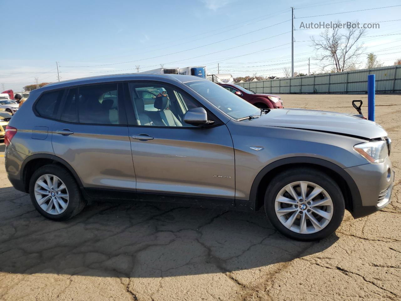 2016 Bmw X3 Xdrive28i Silver vin: 5UXWX9C5XG0D81448