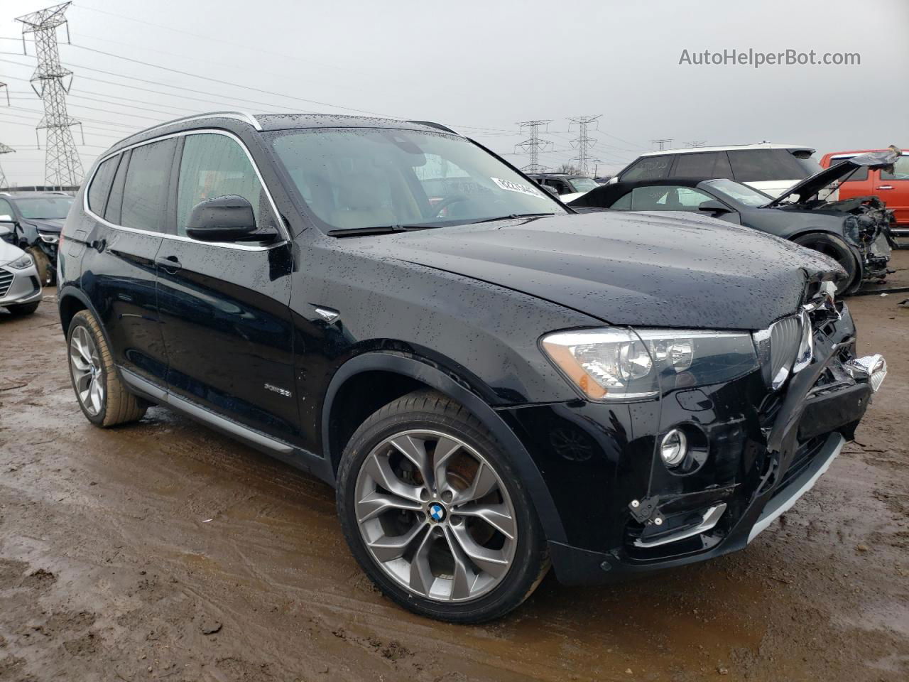 2016 Bmw X3 Xdrive28i Черный vin: 5UXWX9C5XG0D90201