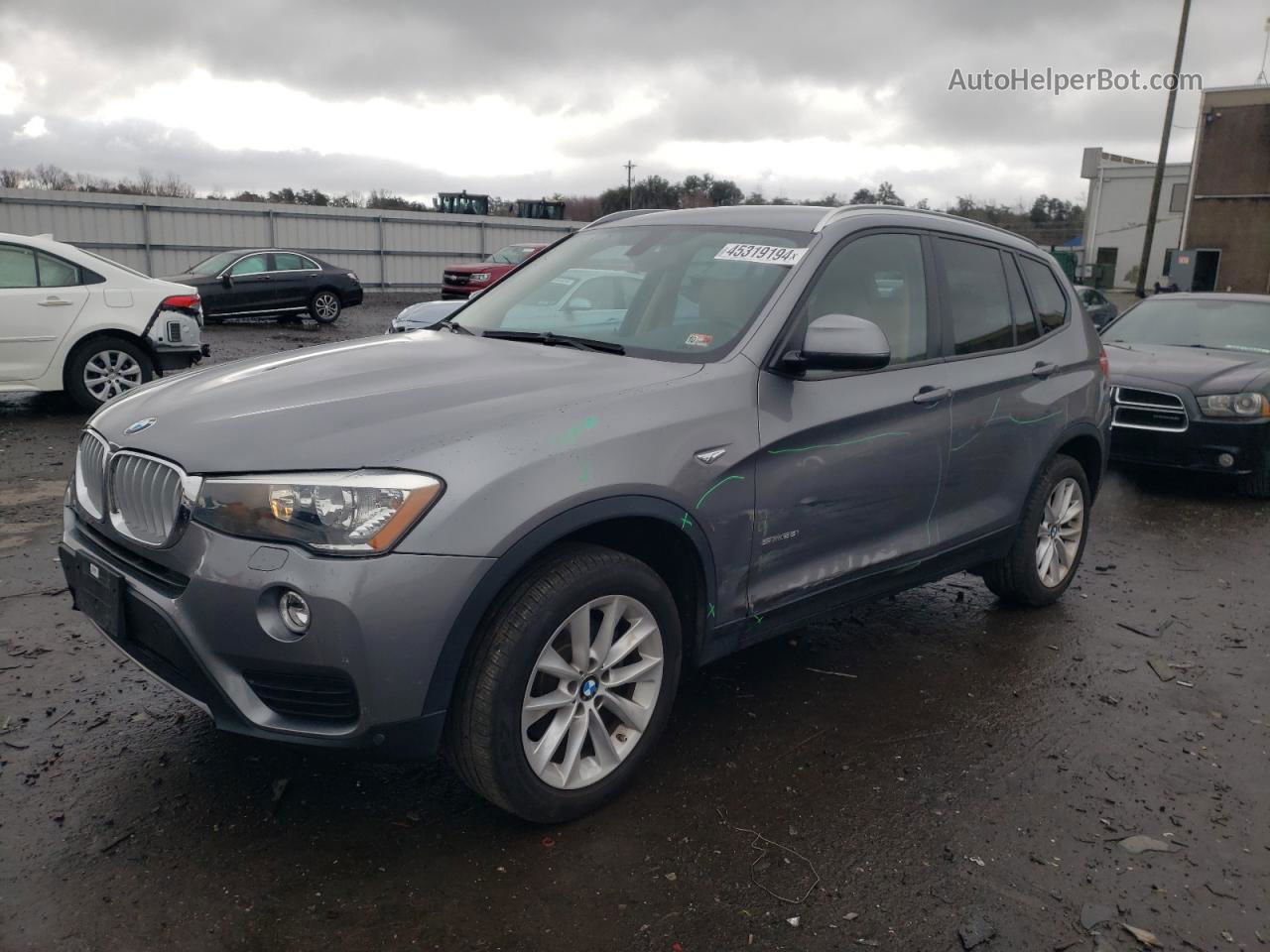 2016 Bmw X3 Sdrive28i Gray vin: 5UXWZ7C55G0R32431