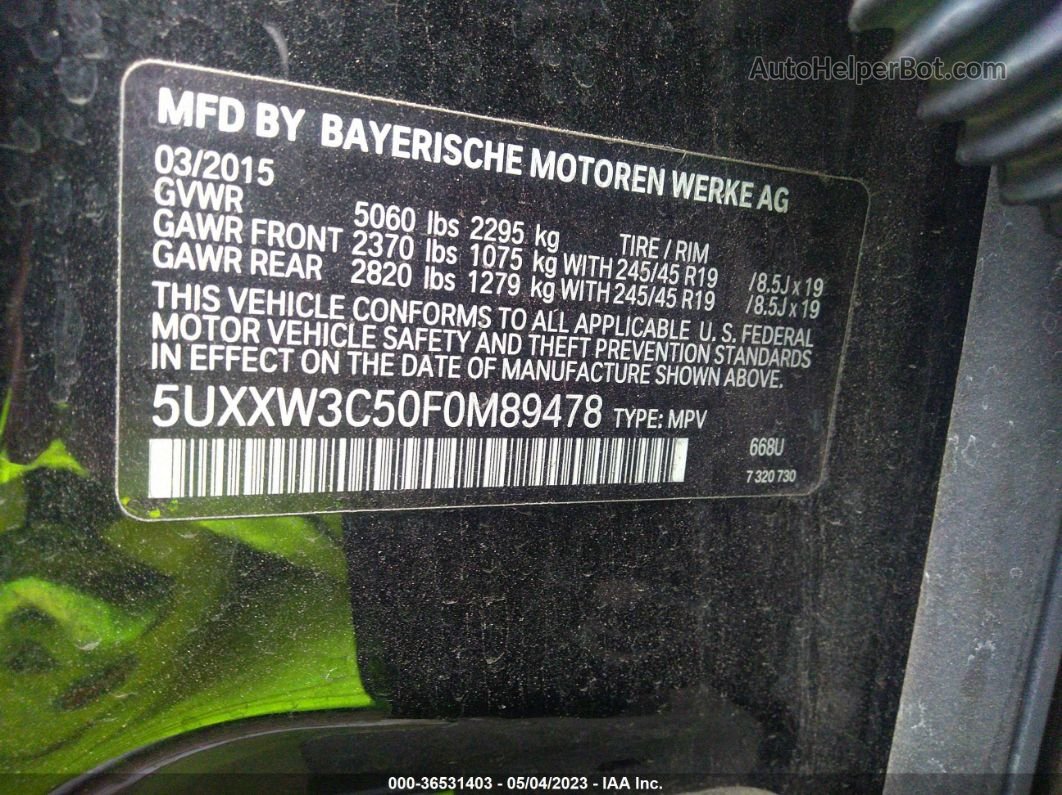 2015 Bmw X4 Xdrive28i Unknown vin: 5UXXW3C50F0M89478