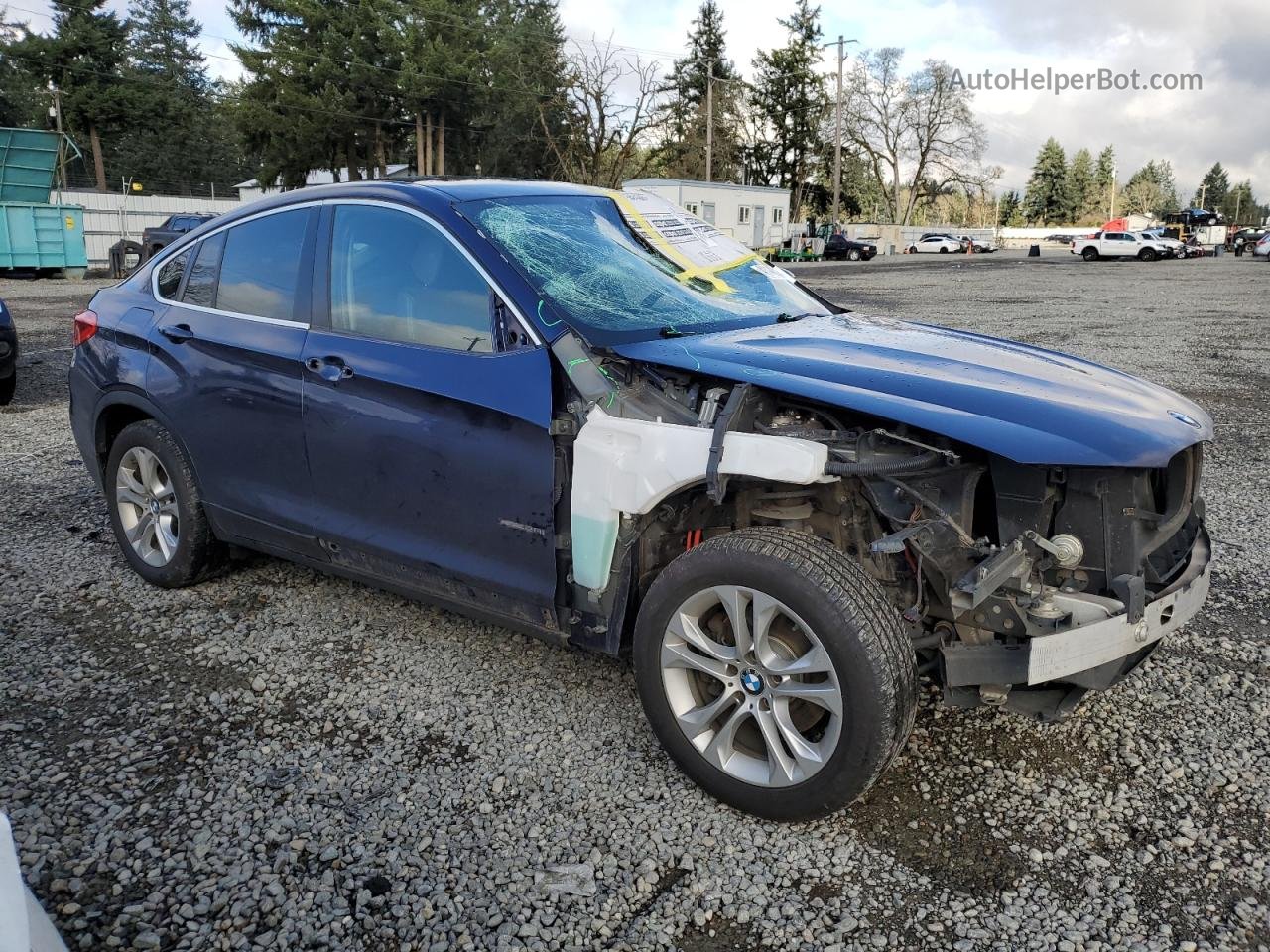 2015 Bmw X4 Xdrive28i Blue vin: 5UXXW3C52F0M87375