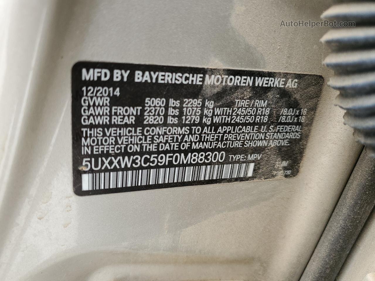 2015 Bmw X4 Xdrive28i Silver vin: 5UXXW3C59F0M88300