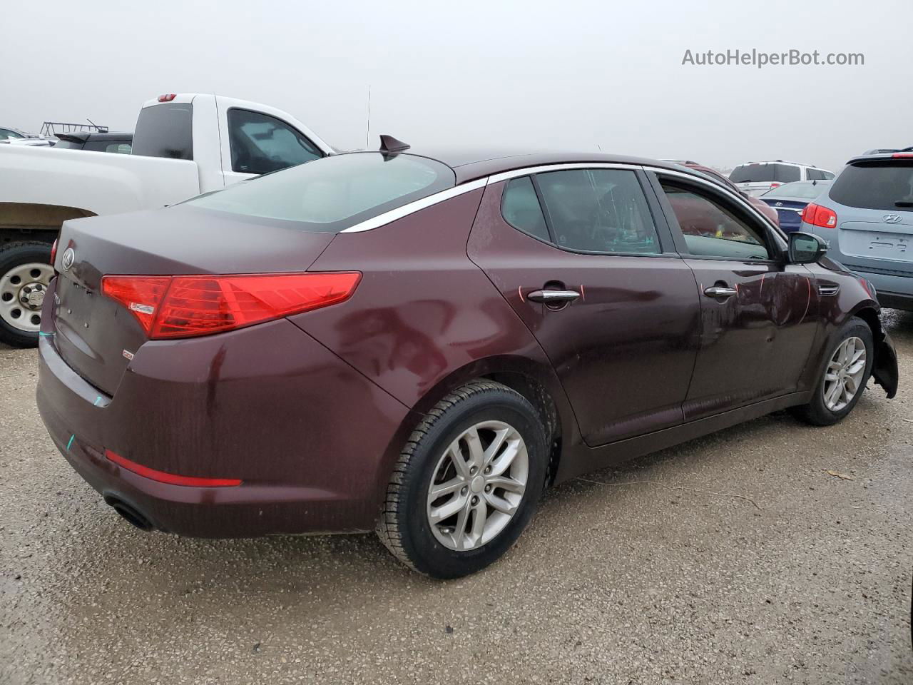 2013 Kia Optima Lx Maroon vin: 5XXGM4A70DG136252