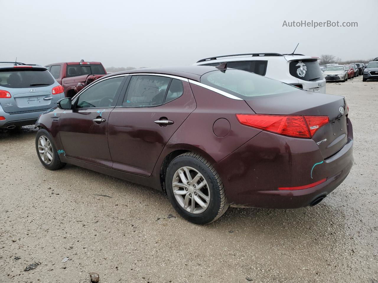 2013 Kia Optima Lx Maroon vin: 5XXGM4A70DG136252